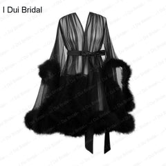 Homecoming Dresses: Robe Edging Dressing Gown Bridal Boudoir Sheer