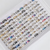 Fashion Stainless Steel Stripe Heart Love Rings Jewelry