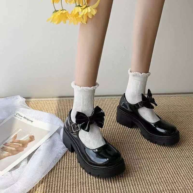 Lucyever Patent Leather Pumps Spring Autumn Mary Jane Shoes