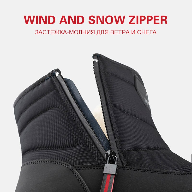 Men Winter Snow Boots Male Fur Ankle Boots Men Shoes Warm Plush Men
