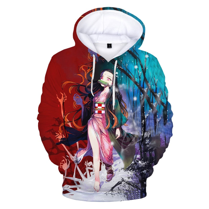 Demon Slayer Kamado Nezuko Cosplay Costumes 3D Print Hoodies Men