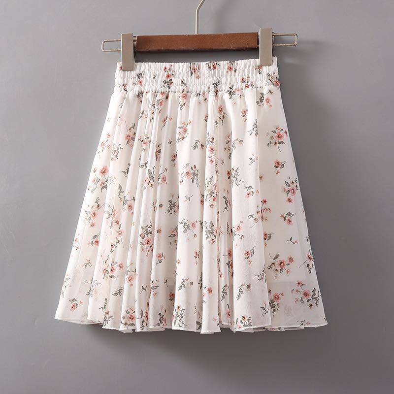 summer big swing skirt high waist chiffon A-line short skirt umbrella skirt