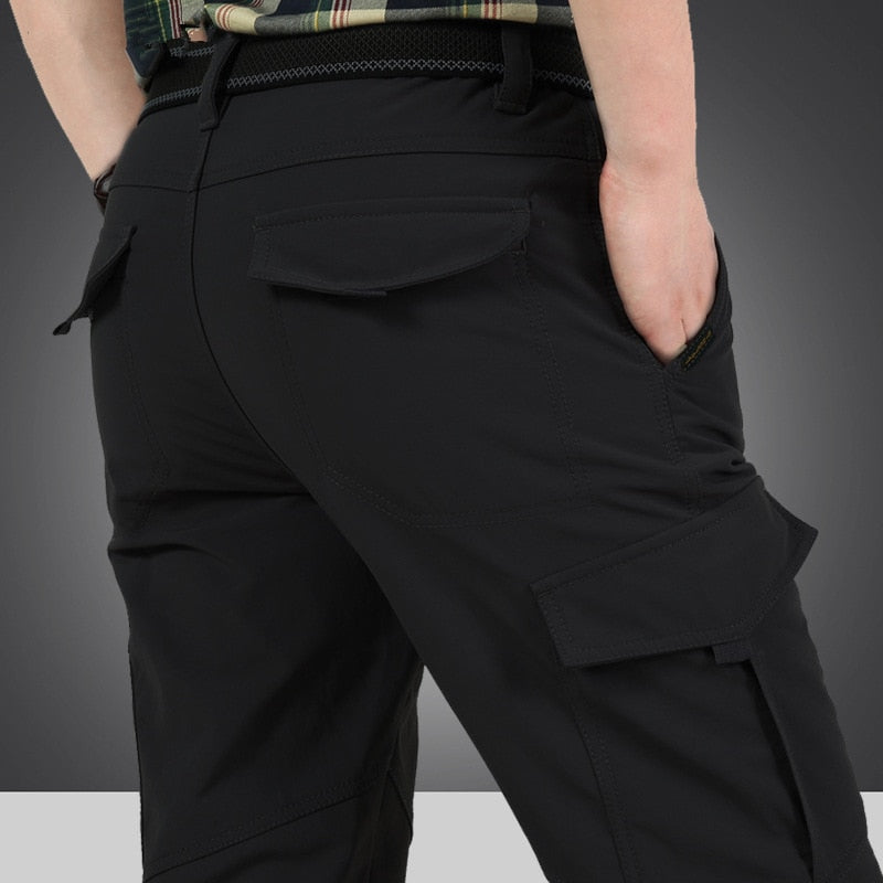 Winter Thick Fleece Warm Stretch Causal Pants Men Military SoftShell Waterproof