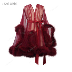 Homecoming Dresses: Robe Edging Dressing Gown Bridal Boudoir Sheer