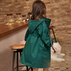 Teenage Girls Trench Coat Add cotton Hooded Fashion winter Outdoors Double
