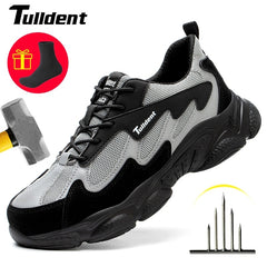 Safety Work Shoes Men Anti-Smashing Indestructible Steel Toe Cap