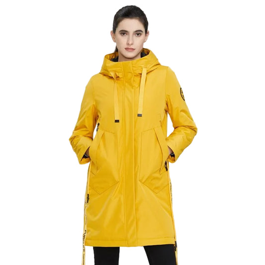 Fall women's coat with a hood casual wear quality fashion autumn parka