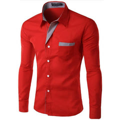 Fashion Camisa Masculina Long Sleeve Shirt Men Slim fit