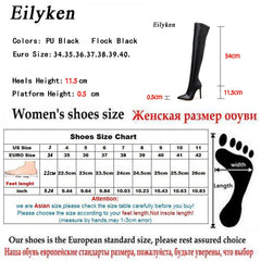 Winter Over The Knee Women Boots Stretch High Heel Slip on Shoes