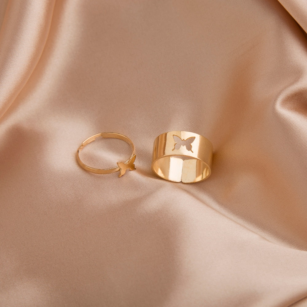 LATS Gothic Style Three Piece Opening Rings for Woman Fashion