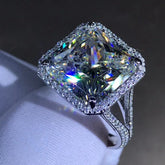Luxury 925 Sterling Silver 3EX Radiant Cut 8ct D Color Created Moissanite