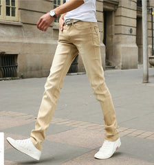 7 Color Men Stretch Skinny Jeans Fashion Casual Slim Fit Denim Trousers Male