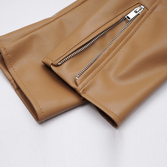 Spring Autumn Faux Leather Jackets Women Loose Casual Coat Female