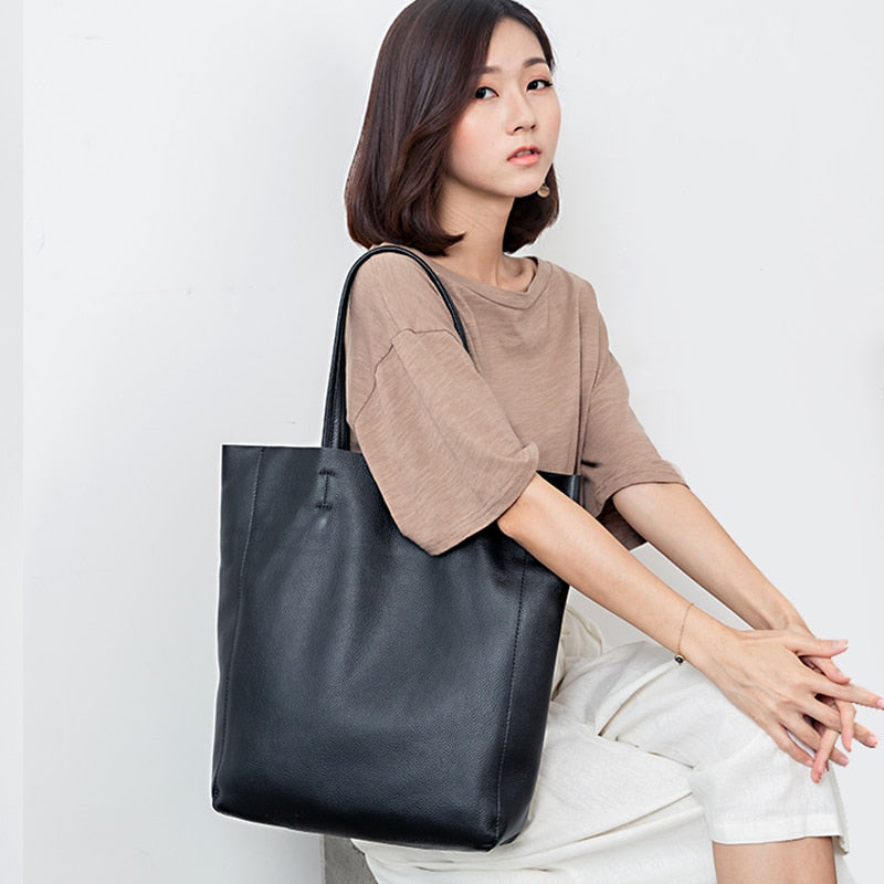 Simple Casual Leather Women Shoulder Bag Luxury Brand Designer Genuine