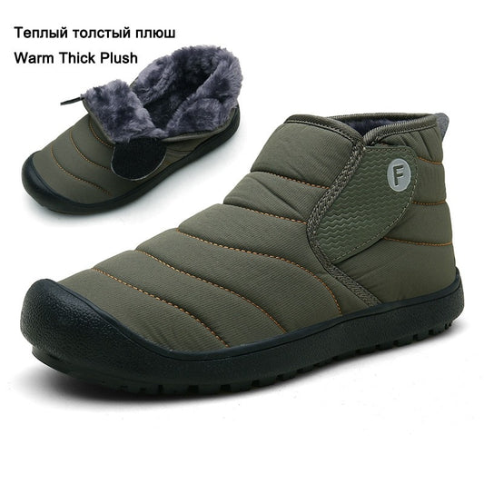 Winter Men Snow Boots Long Plush Outdoor Men Sneakers Warm