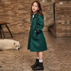 Teenage Girls Trench Coat Add cotton Hooded Fashion winter Outdoors Double