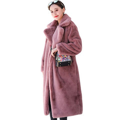 Women Winter Warm Faux Fur Coat Thick Women Long Coat