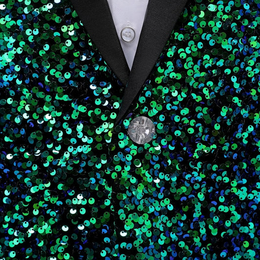 Colorful Glitter Sequin Tuxedo Blazer Men Luxury Brand Mens Shawl Collar