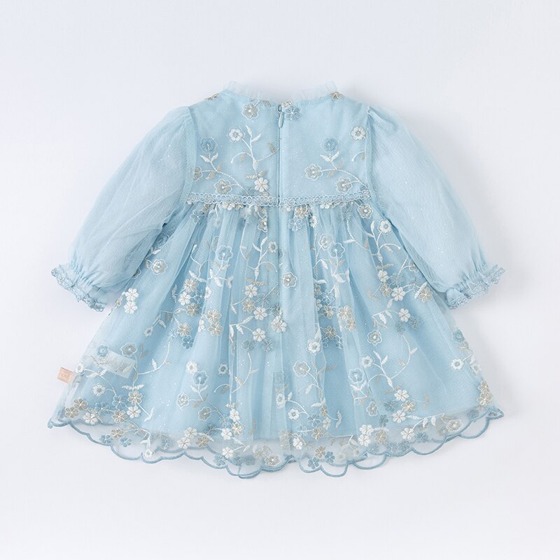 dave bella spring baby girls cute floral embroidery mesh dress fashion party dress