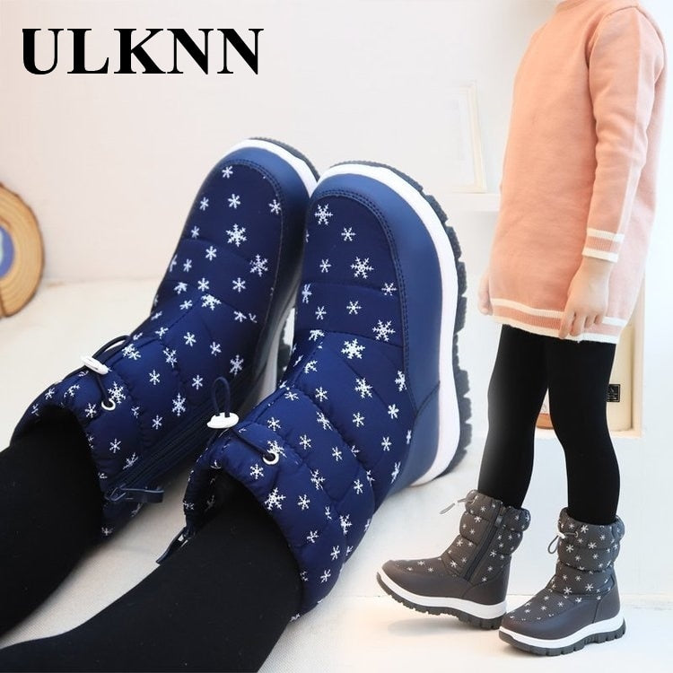 Snow Boots For Children Winter Girl Cotton-padded Soft Bottom Shoes