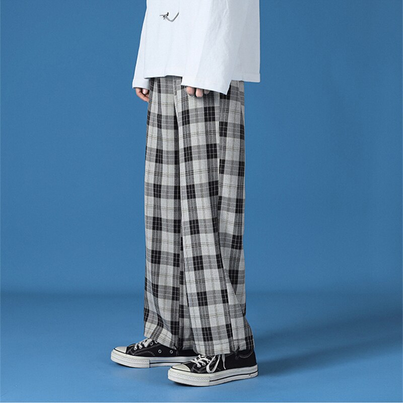 Wide Pants Casual Elastic Leg opening Ankle Length Pants Men