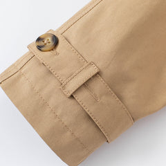 Autumn Kids Girls Fashion Solid Button Pockets Hooded Coat Children