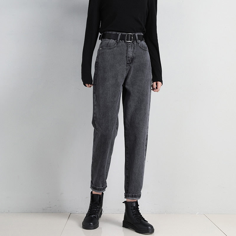 Mom Jeans Women's Plus Size Loose High Waist Denim Pants Vintage BF Style