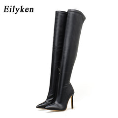 Winter Over The Knee Women Boots Stretch High Heel Slip on Shoes