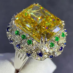 Luxury Solid 925 Sterling Silver 3EX Radiant Cut 15CT VVS D Color Created