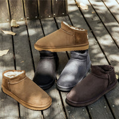Nature wool real fur mini ankle winter Casual women snow boots
