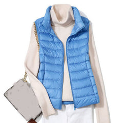 Ultra Light Down Vest Women Short Vest Windproof Lightweight Warm Waistcoat