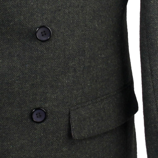 Tuxedo for Mens: Dark Green Herringbone Tweed Suit Vintage Gentleman Style