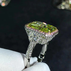 Luxury 100% 925 Sterling Silver 3EX 6CT VVS Apple Green Created