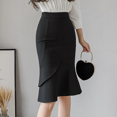 Oversized Long Black Skirt Women Fashion High Waist Bodycon Bridal Skirts