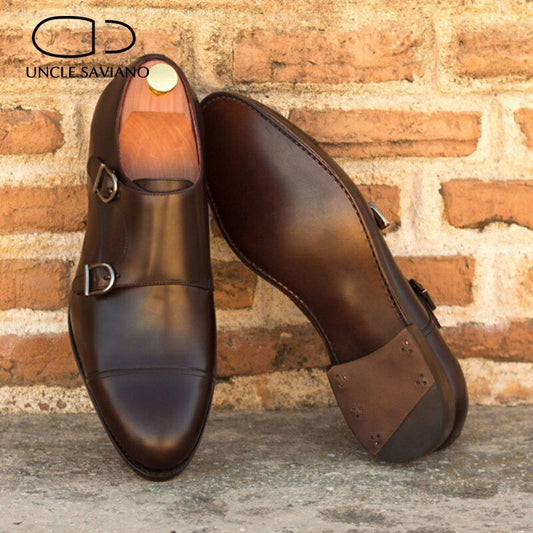 Uncle Saviano Double Monk Style Office Black Men Shoes Designer