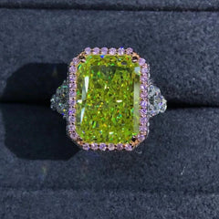 Luxury 100% 925 Sterling Silver 3EX 6CT VVS Apple Green Created