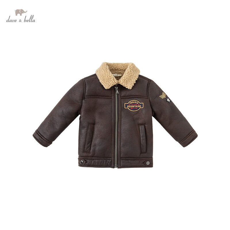 dave bella winter baby boys fashion cartoon pockets coat children boy