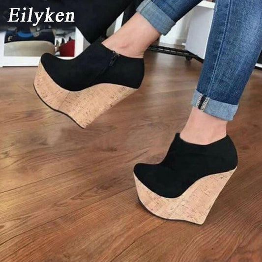 Platform Wedges Simplicity Round Toe Spring/Autumn High-heel Women Pumps Shoes