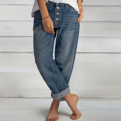 Mom Wide Leg Pants fashion vintage Blue Straight Pants