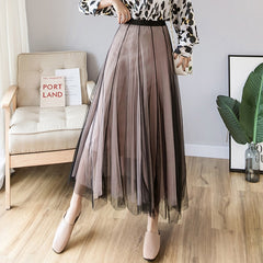 Maxi Long Tulle Skirt Women High Waist Ball Gown Skirts Spring