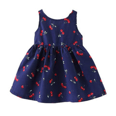 Girls Dress Strap Hollow Embroidery Casual Sleeveless Party Princess Dress
