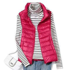 Ultra Light Down Vest Women Short Vest Windproof Lightweight Warm Waistcoat
