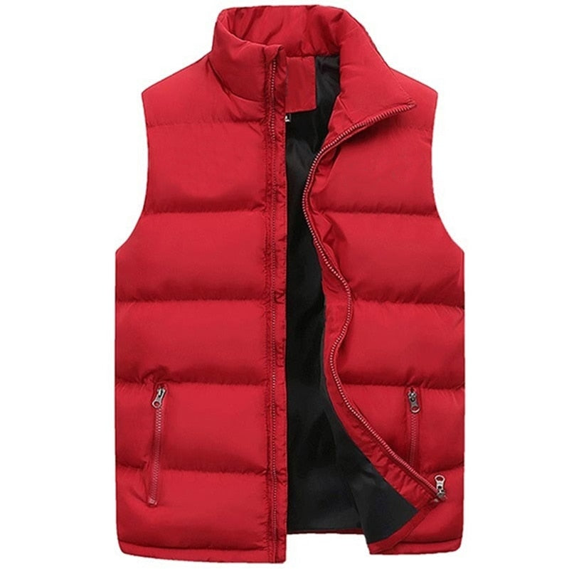 Men's Fashion Down Vest Jackets Casual Printed Vest Sleeveless Outdoor
