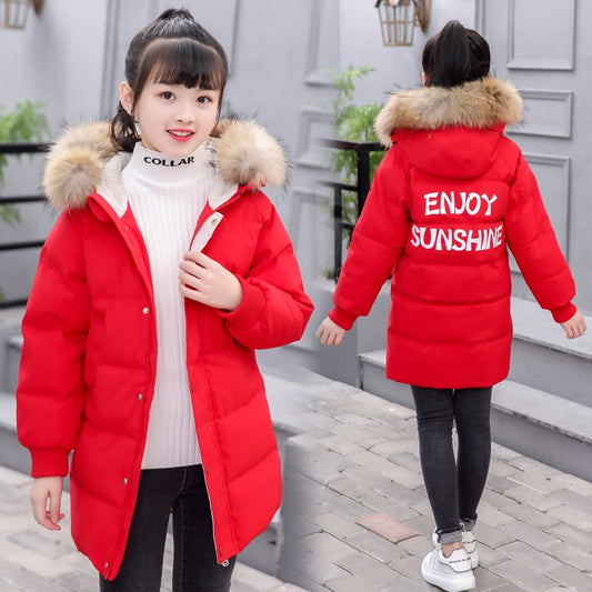 Girl Winter Jacket Kids Outdoor Warm Coat Thick Parka Children Clothing