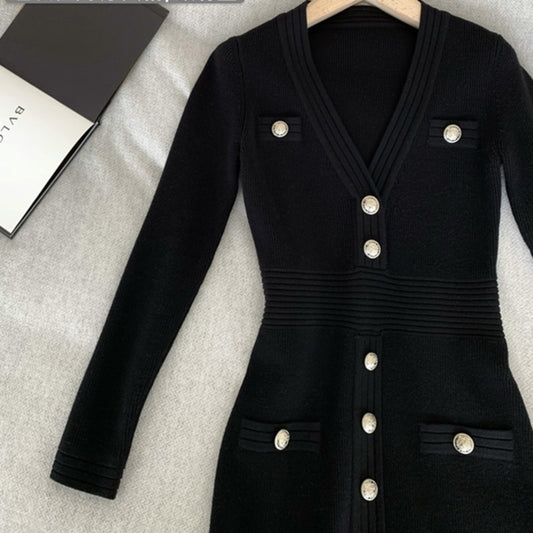 Fall Winter Sweater vestidos feminino Women Vintage Long Sleeve Slim