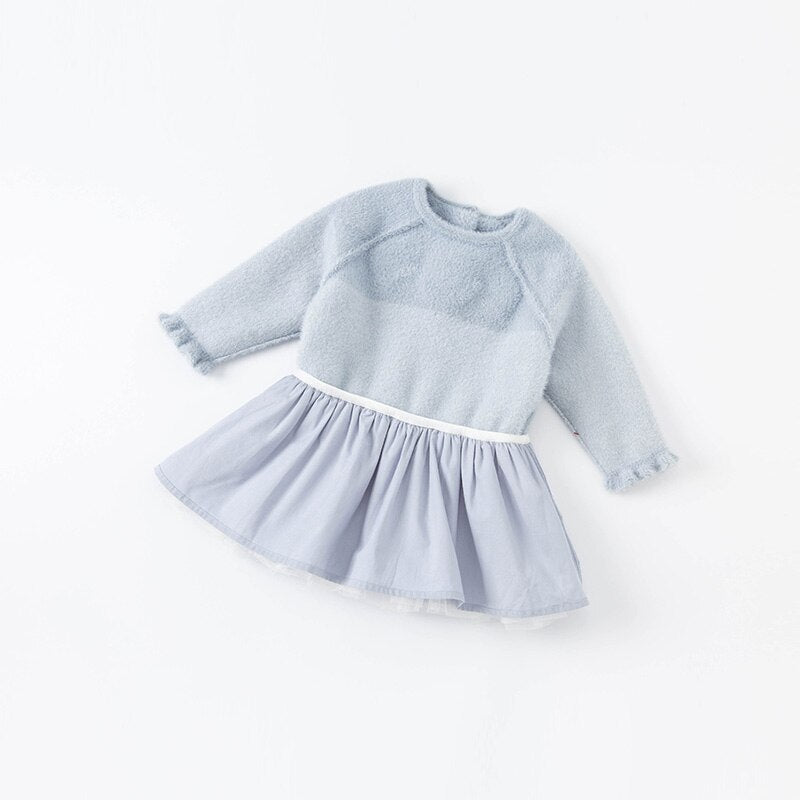 dave bella autumn baby girl cute cartoon mesh sweater dress children