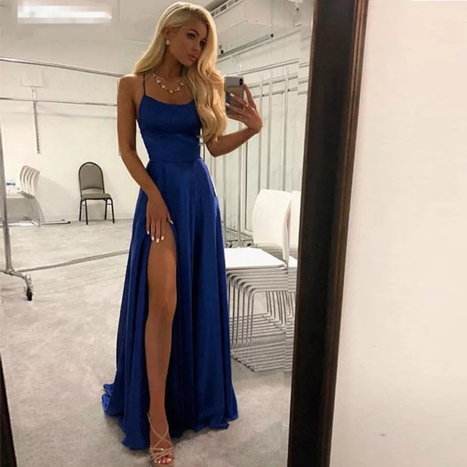 Prom Dresses Elegant Women Party Night Formal Long Evening Dress Spaghetti