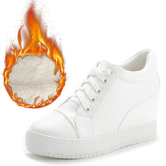 High Top Wedge Platform Sneakers Women Casual Shoes Hidden Heels Ladies