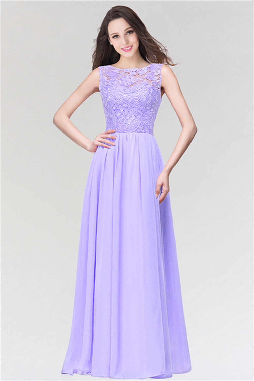 Homecoming Dresses: Chiffon Lace Long Prom Dresses for Women Appliques