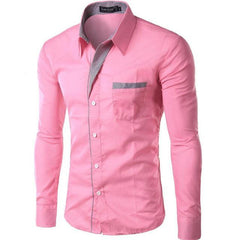 Fashion Camisa Masculina Long Sleeve Shirt Men Slim fit